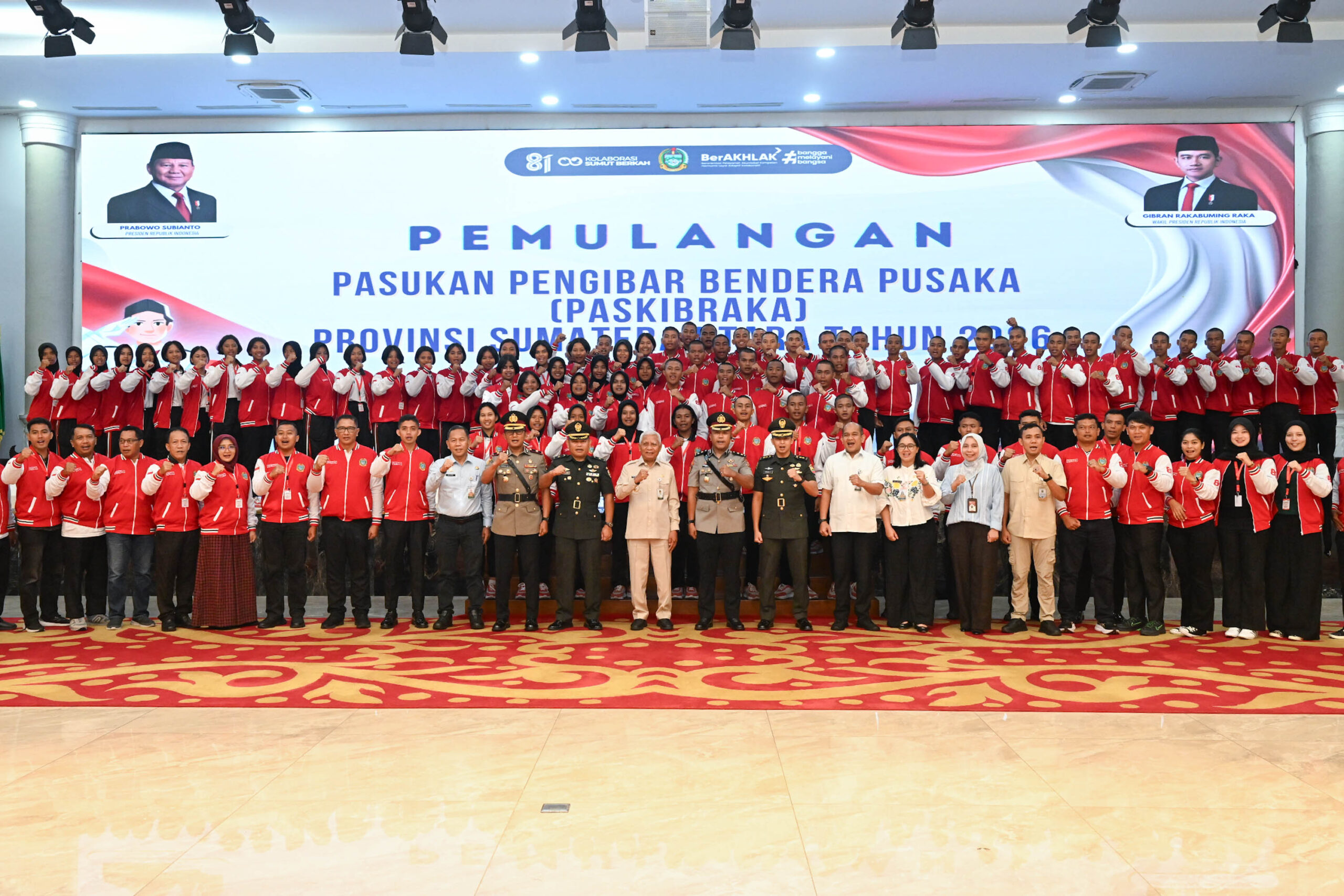 Wagubsu Surya Lepas Pemulangan 74 Paskibraka Sumut, Tekankan Pembinaan Karakter Tak Berhenti di 17 Agustus