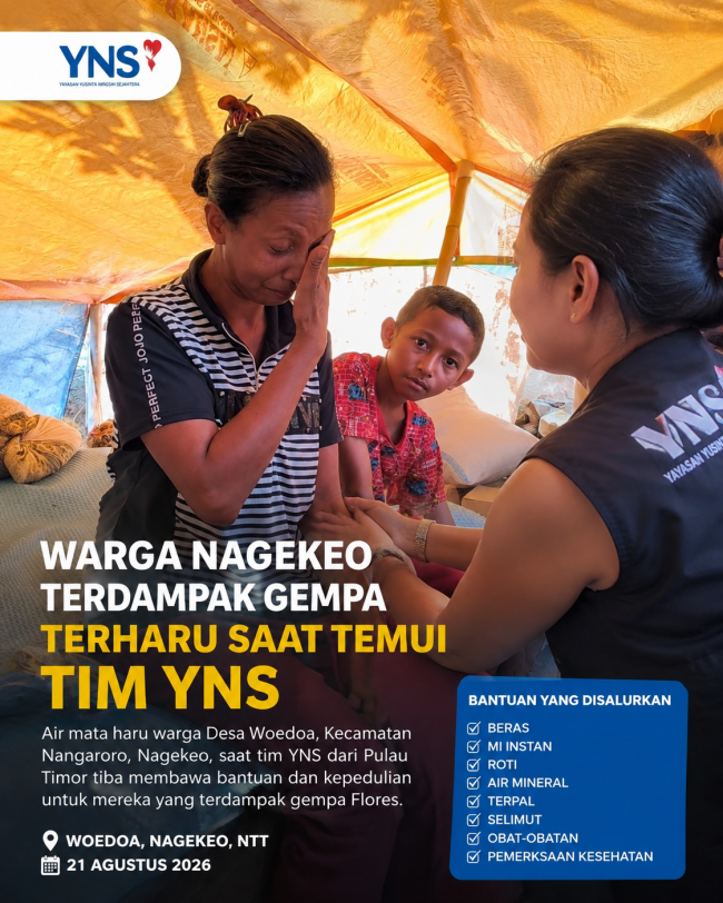 Warga Nagekeo Menangis Haru Sambut Tim YNS dari Pulau Timor, Bantuan Pertama Sejak Gempa Flores