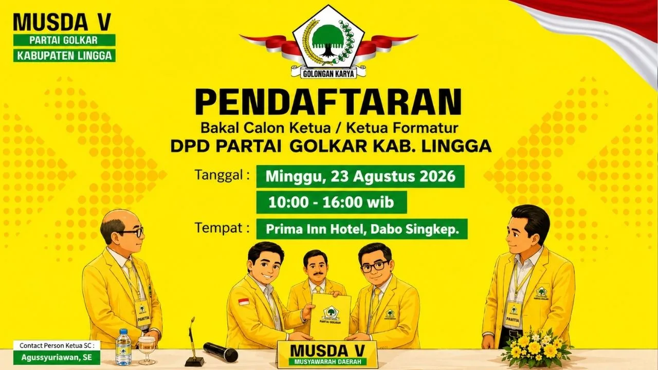 Golkar Lingga Buka Pendaftaran Calon Ketua DPD di Dabo Singkep, Berkas Diverifikasi Sebelum Musda