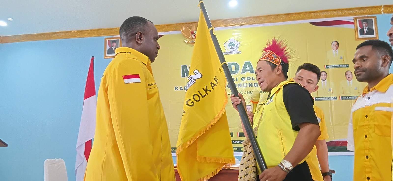 Ananias Indou Resmi Nahkodai Golkar Pegaf 2025-2030, Target Kaderisasi 10 Distrik dan 160 Kampung