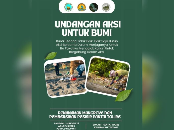 Perkumpulan PakaTiva Ajak Warga Ternate Tanam Mangrove dan Bersihkan Pantai Tolire demi Jaga Ekosistem Pesisir