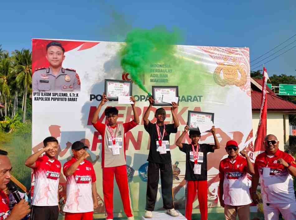 Polsek Popayato Barat Gelar Merdeka Fun Run untuk Pelajar, Ratusan Peserta Meriahkan HUT ke-81 RI dan Hari Juang Polri