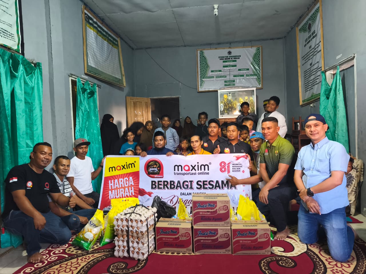 Maxim Baubau Gelar Konvoi Kemerdekaan dan Salurkan Sembako ke Panti Asuhan Salafiah Al-Ikhlas