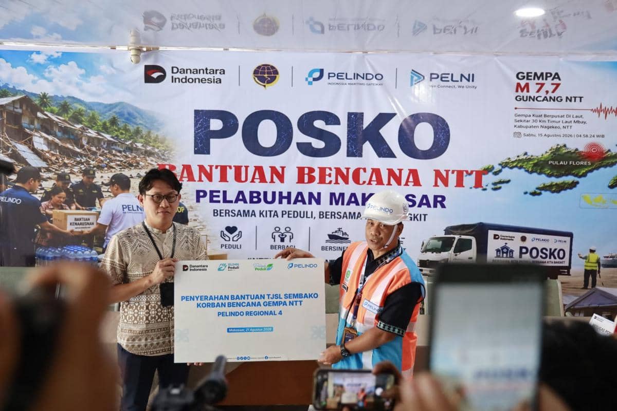 Pelindo-Pelni Kirim Bantuan Gempa NTT via KM Gunung Dempo dari Makassar