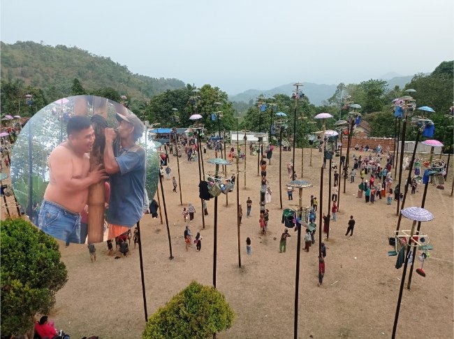 Tradisi Panjat 81 Bambu Warnai HUT RI di Desa Gunung Karamat Sukabumi