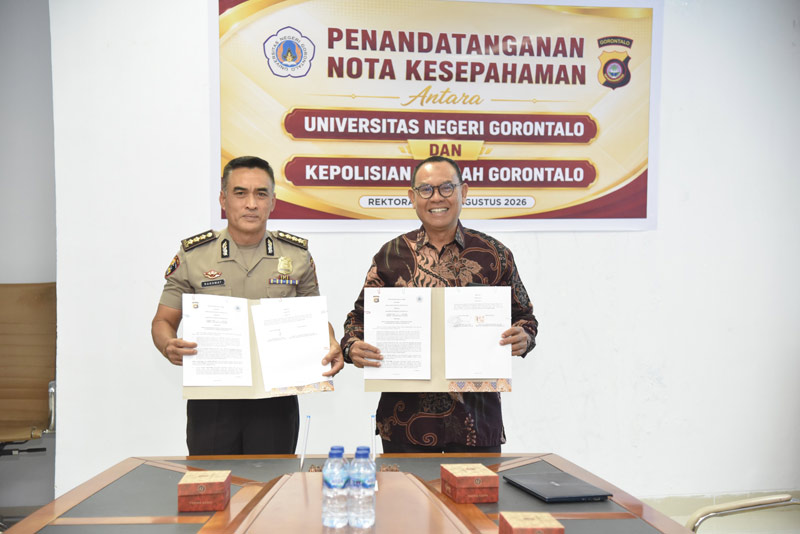 Polda Gorontalo dan UNG Teken Kerja Sama Bentuk Pusat Studi Kepolisian, Wadah Riset Keamanan dan Hukum