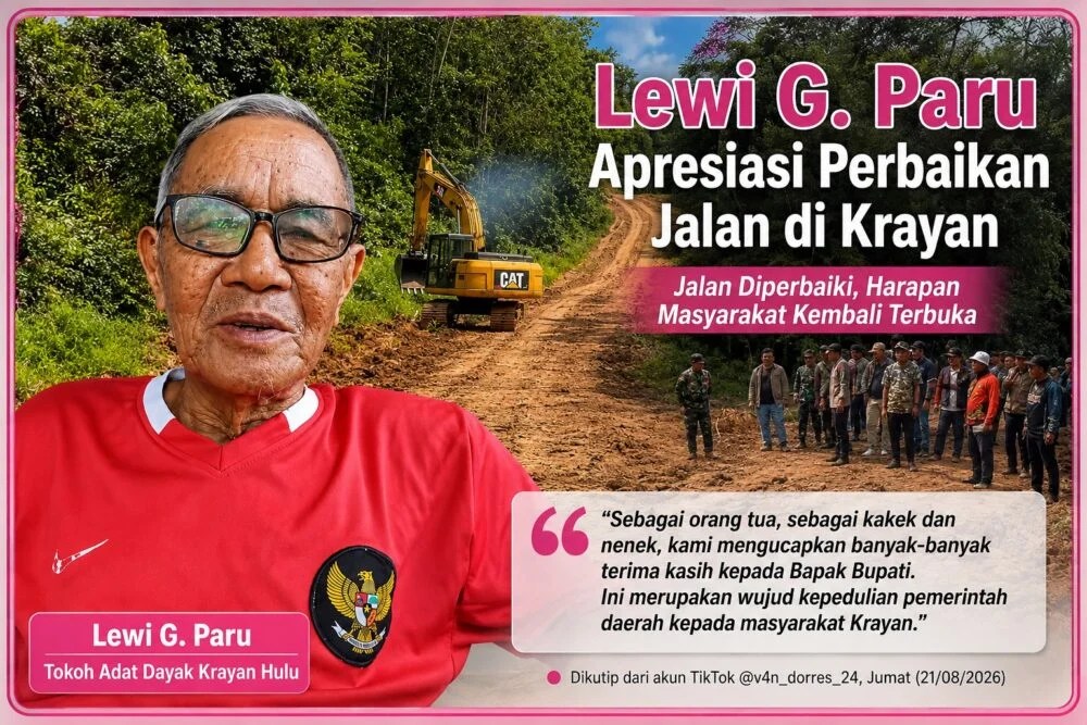 Tokoh Adat Krayan Hulu Lewi G. Paru Apresiasi Perbaikan Jalan, Sebut Beban Warga Berkurang