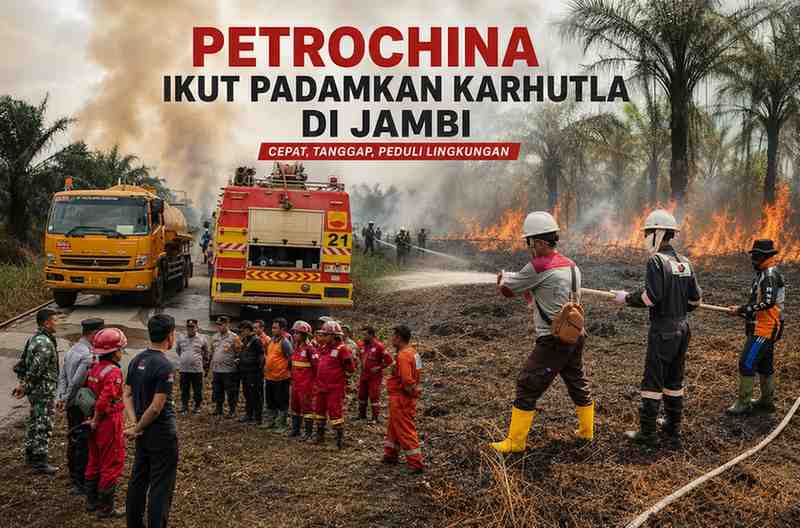 PetroChina Kerahkan Fire Truck dan 10 Kali Padamkan Karhutla di Tanjab Barat dan Tanjab Timur