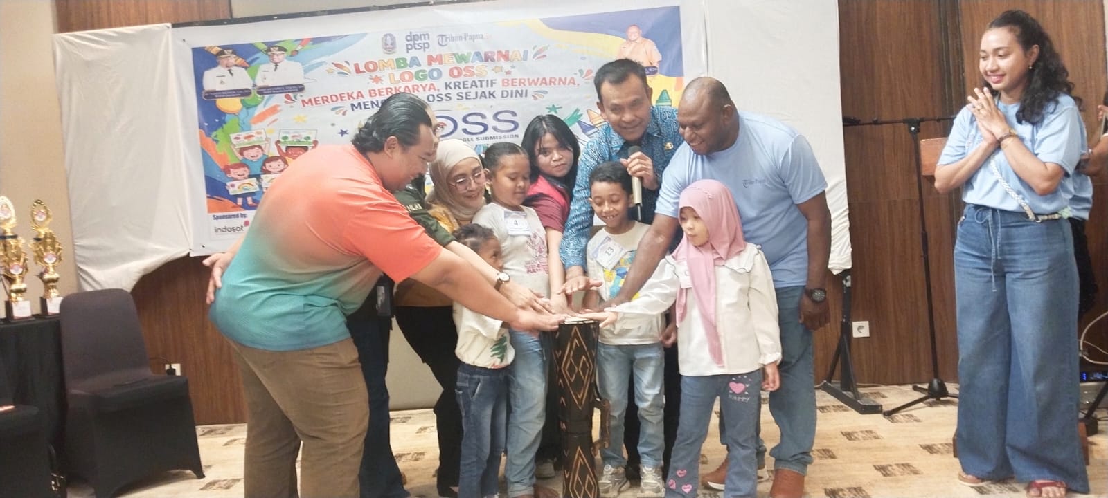 DPM-PTSP Kabupaten Jayapura Gelar Lomba Mewarnai Logo OSS untuk 200 Anak TK dan SD di Sentani