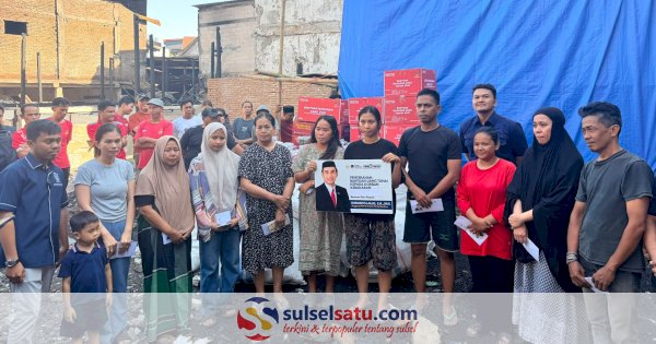 Kebakaran di Tamalanrea Hanguskan 10 Bangunan, Yayasan Anak Rakyat dan Kemensos Salurkan Bantuan ke Korban