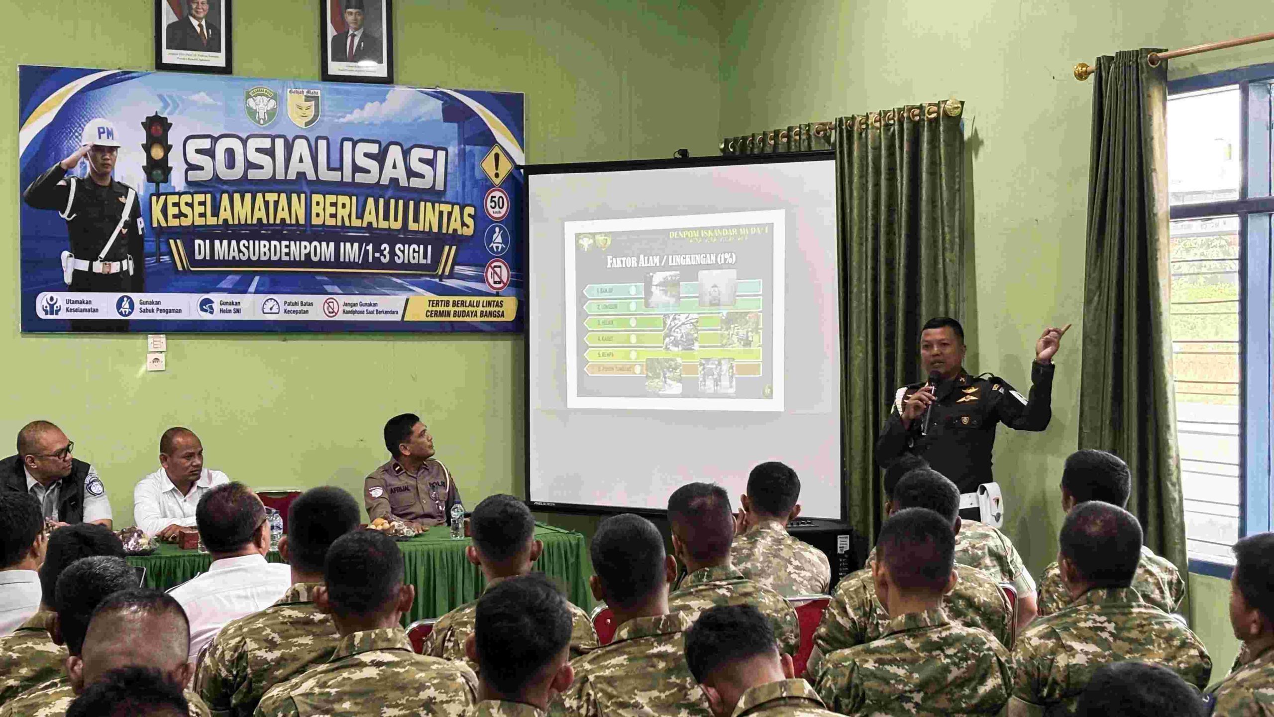 Subdenpom IM/1-3 Sigli Gelar Sosialisasi Safety Riding, Prajurit TNI di Pidie Wajib Jadi Contoh Keselamatan Berkendara