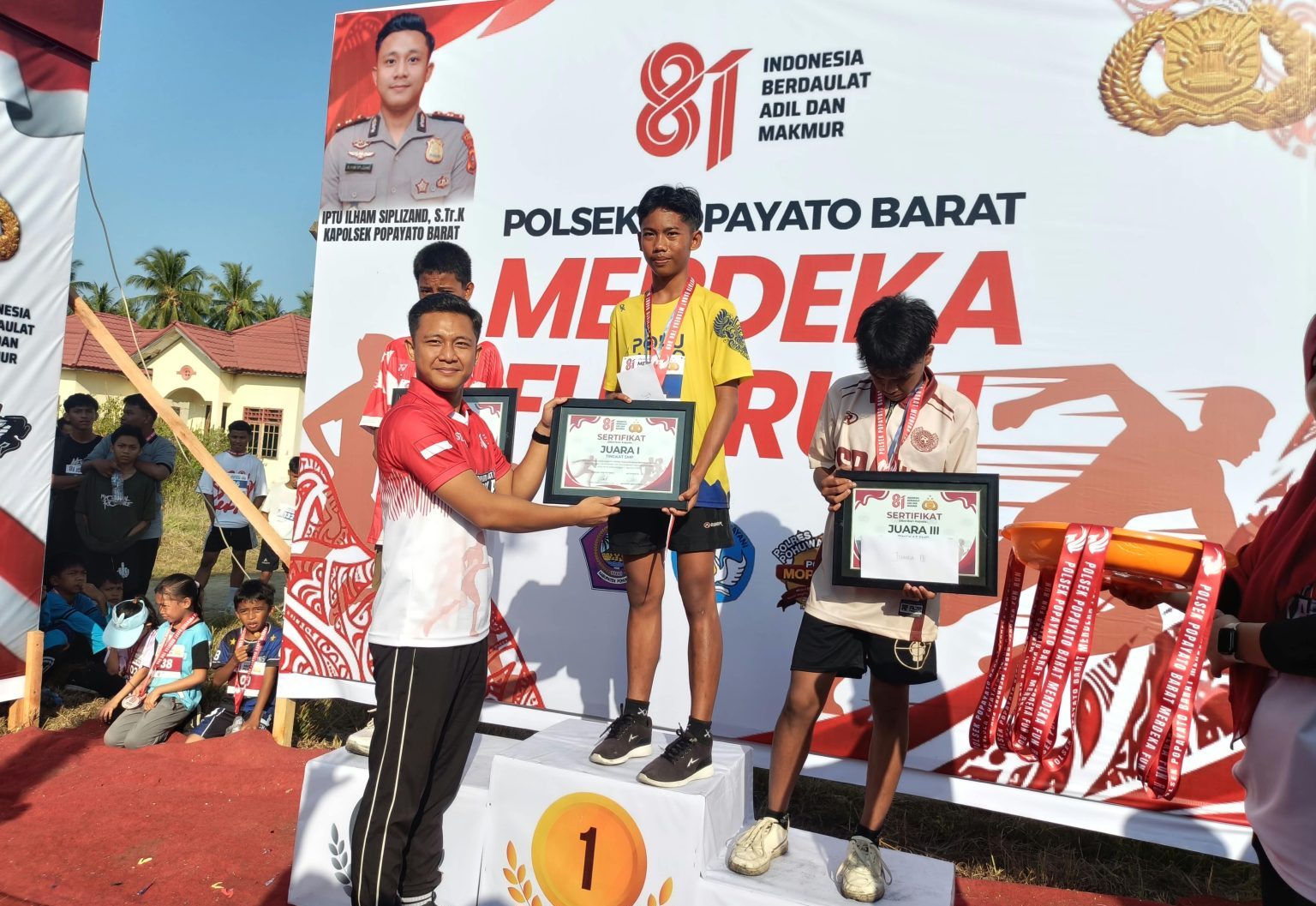 Polsek Popayato Barat Gelar Merdeka Fun Run untuk Pelajar di Pohuwato, Ratusan Peserta Meriahkan HUT ke-81 RI