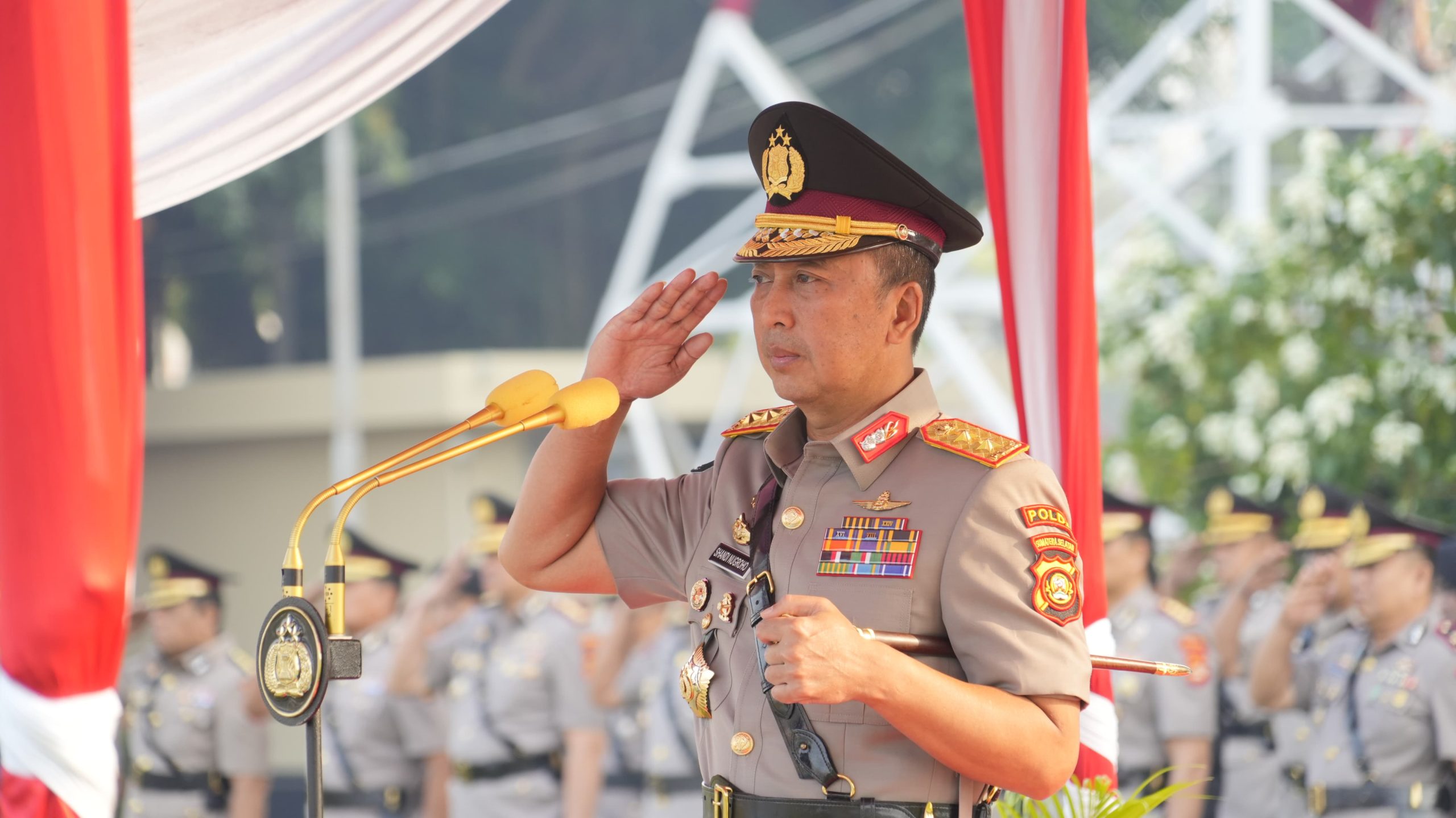 Hari Juang Polri, Kapolda Sumsel Sandi Nugroho Bacakan Proklamasi Polisi di Mapolda Palembang