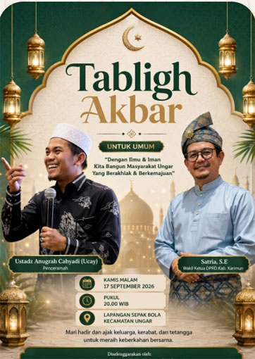 Tabligh Akbar Ustadz Ucay di Karimun Digelar 17 September 2026, Panitia Sudah Terbentuk