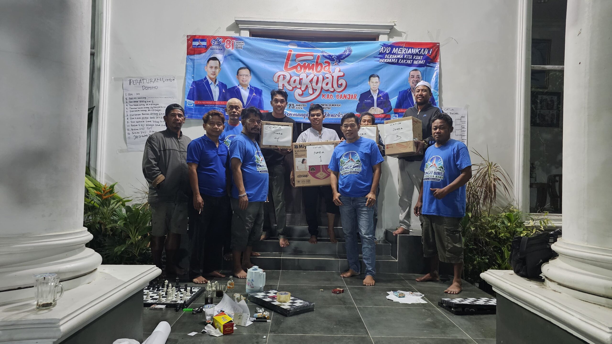 HUT RI ke-81 di Banjar: Demokrat Gelar Lomba Catur dan Domino di Kertak Hanyar, Ini Daftar Juaranya