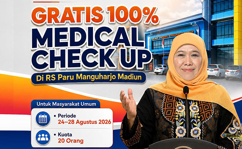 3 Paket Medical Check Up Gratis di RS Paru Manguharjo Madiun Selama 2026, Kuota Terbatas 20 Orang Per Event