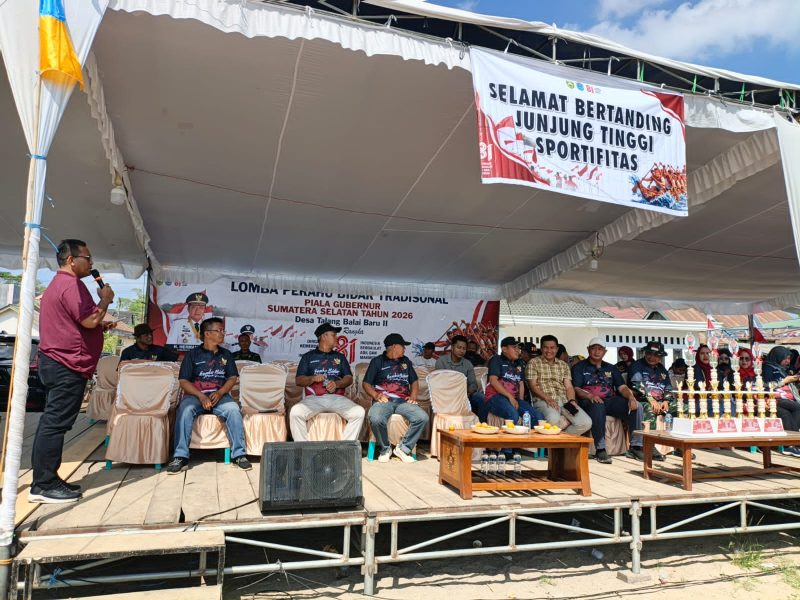 Kapolsek Tanjung Raja dan Kasi Intel Kejari Ogan Ilir Hadiri Lomba Perahu Bidar Piala Gubernur Sumsel di Sungai Ogan