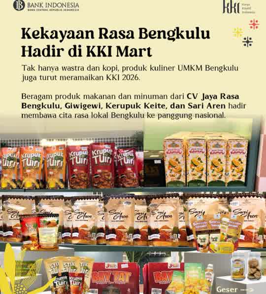 KKI 2026: BI Catat 257.757 Merchant QRIS di Bengkulu, 32 UMKM Binaan Tembus Penjualan Rp 955 Juta