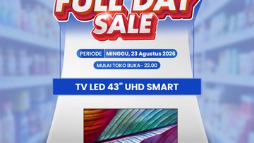 Transmart Full Day Sale 23 Agustus 2026: LED TV 43 Inch Turun ke Rp3,9 Juta untuk Gamer