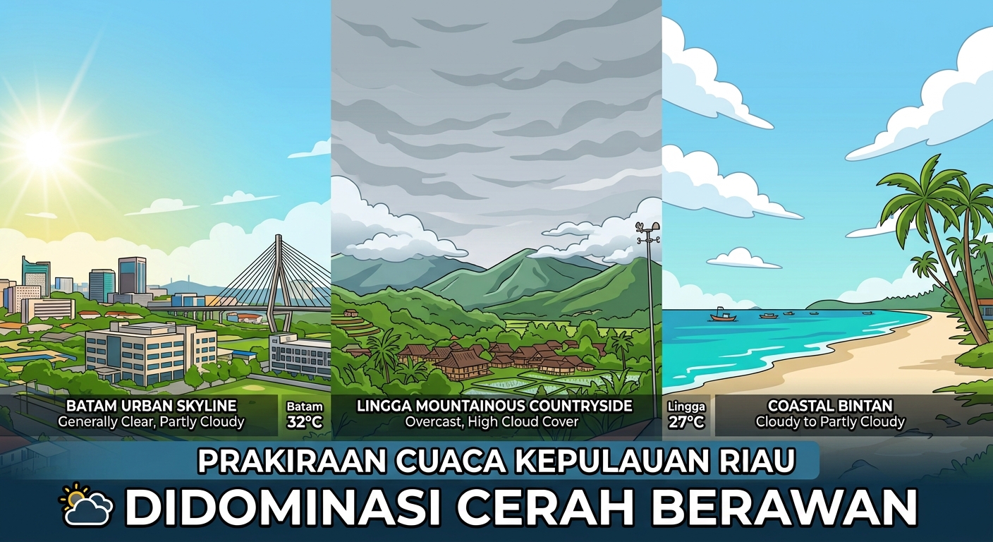 Angin Kencang Hantam Pertumbuhan Awan Hujan di Kepri, Suhu Batam dan Karimun Tembus 32 Derajat Celcius