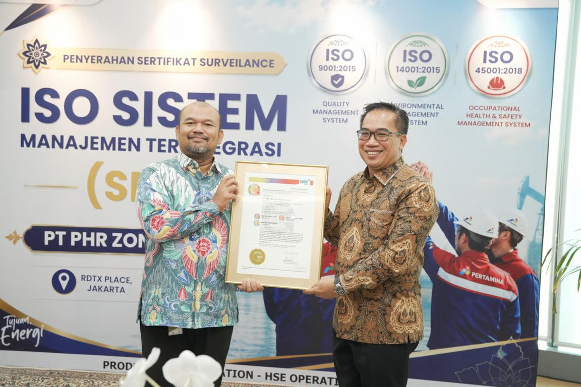 SUCOFINDO Serahkan Sertifikat ISO ke Pertamina Hulu Rokan, Manajemen Mutu dan K3 Terintegrasi Diakui Standar Internasional