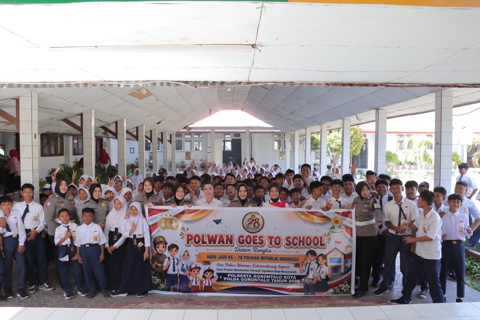 Polwan Polresta Gorontalo Kota Edukasi Puluhan Siswa SDN 56 Kota Timur Cegah Kekerasan Seksual Sejak Dini