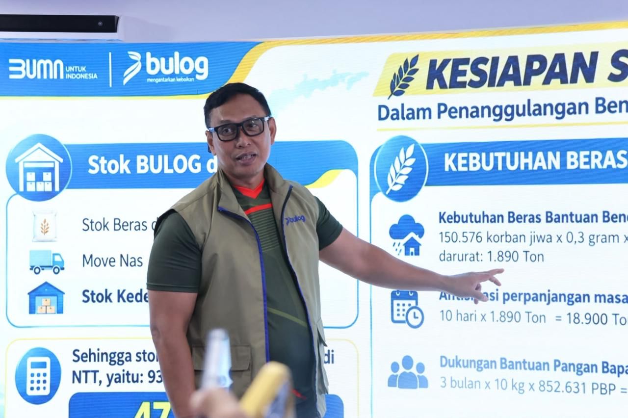 Bulog Siagakan 93.782 Ton Beras untuk Bencana NTT, Stok Aman untuk 150 Ribu Jiwa