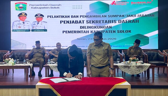 Jabatan Sekda Solok Resmi Beralih ke Masheri Yanda Boy, Prioritas Soliditas hingga Percepatan Pelayanan