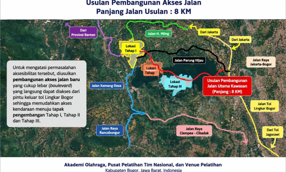Sport Center Nasional Rancabungur Picu Jalan Baru 8 Kilometer, Sekda Bocorkan Trase ke Tol Lingkar Bogor