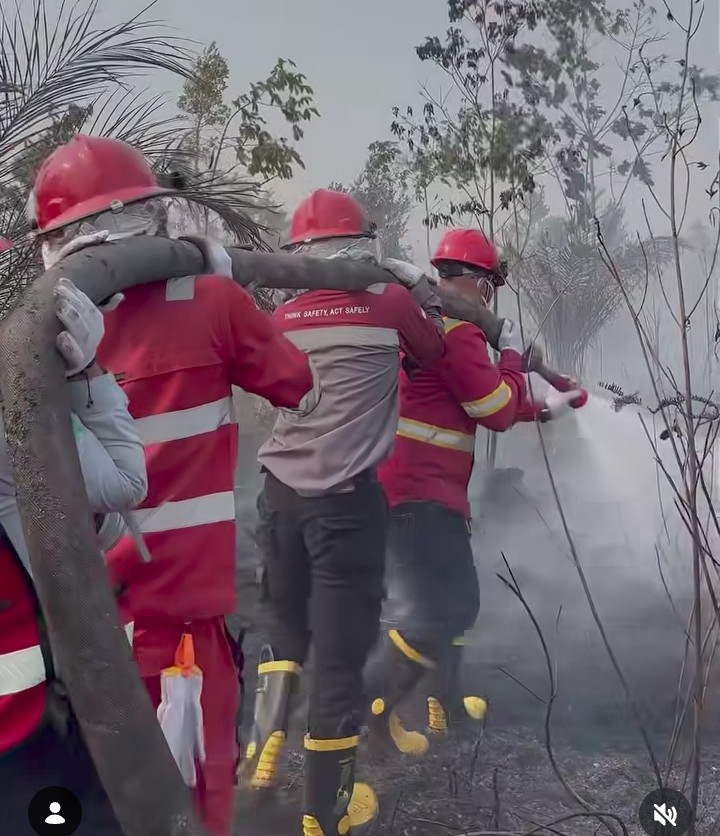 Tim Gabungan Inalum dan PT BAI Padamkan Titik Api di Kebun Sawit Sungai Kunyit, Patroli Karhutla Diperketat