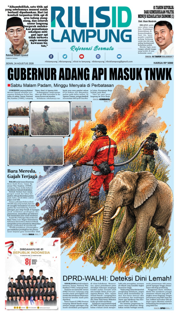 E Paper Rilis.id Lampung Edisi Senin 24 Agustus 2026 Terbit, Ini Cara Baca dan Unduh Gratis