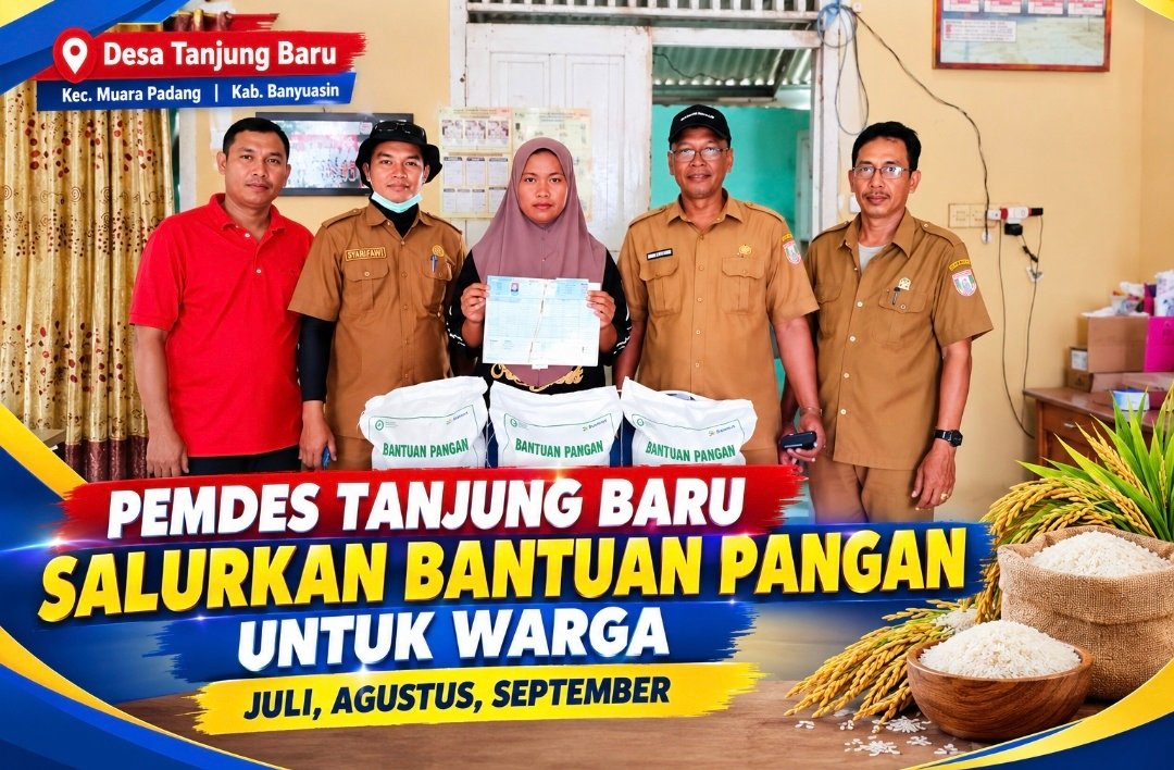 Pemdes Tanjung Baru Salurkan Bantuan Pangan untuk 3 Bulan Sekaligus, Kepala Desa: Wujud Perhatian ke Warga