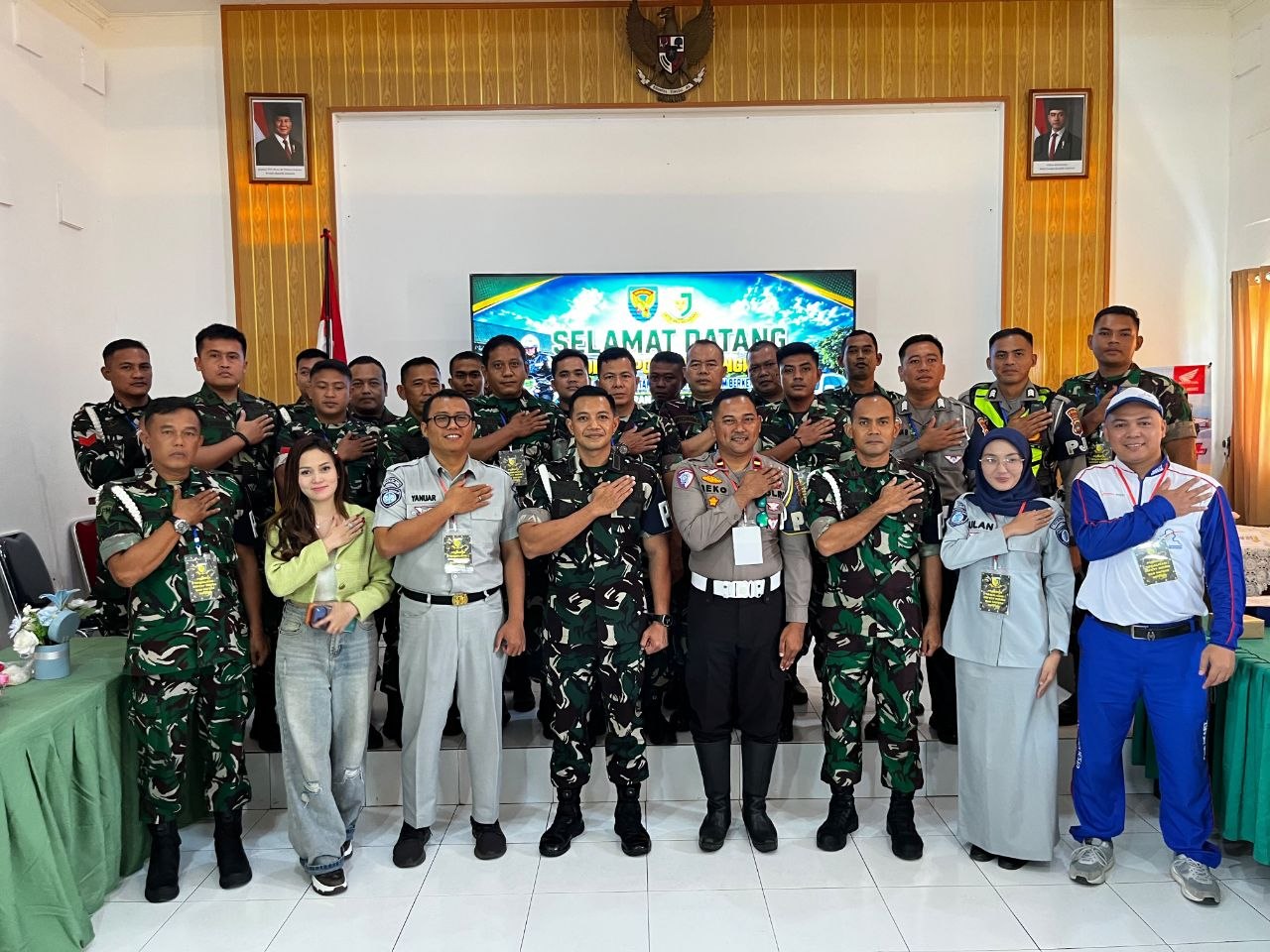 Denpom II/5 Bangka dan Korem 045/Gaya Gelar Sosialisasi Keselamatan Berkendara, Libatkan Jasa Raharja dan Instruktur Safety Riding