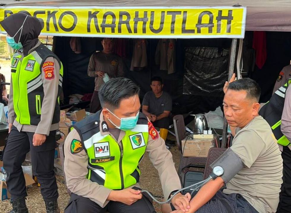 23 Personel Samapta BKO Polda Sumsel Jalani Pemeriksaan Kesehatan Usai Berjibaku Padamkan Karhutla di Ogan Ilir