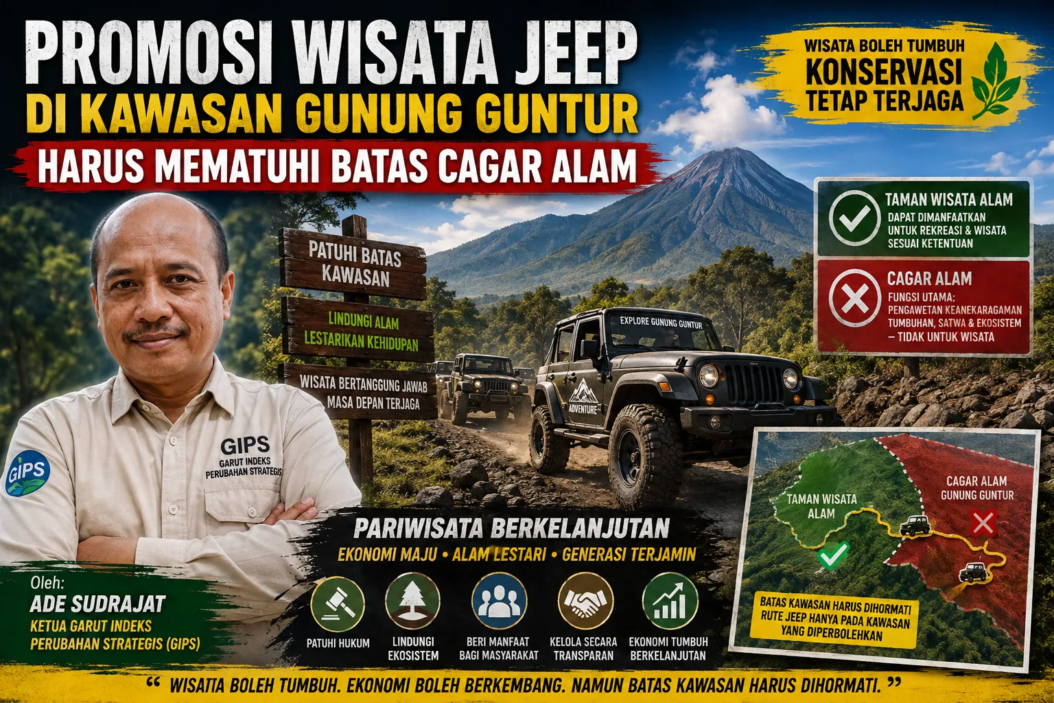 Wisata Jeep di Gunung Guntur Disorot, Lintasan Diduga Tembus Cagar Alam Garut