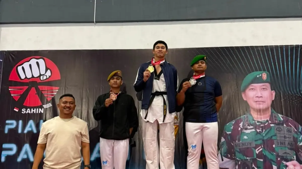 Bripda Jamal Sembiring dari SPN Polda Sumut Raih Juara I Taekwondo Piala Pangdam Bukit Barisan di Pematangsiantar