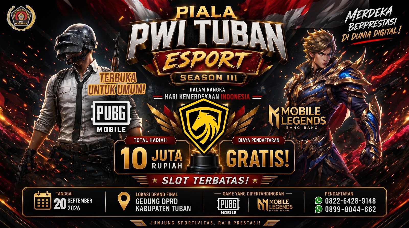 PWI Tuban Esport Season III Buka Slot 64 Tim, Kategori Umum Siap Uji Jagoan Kandang