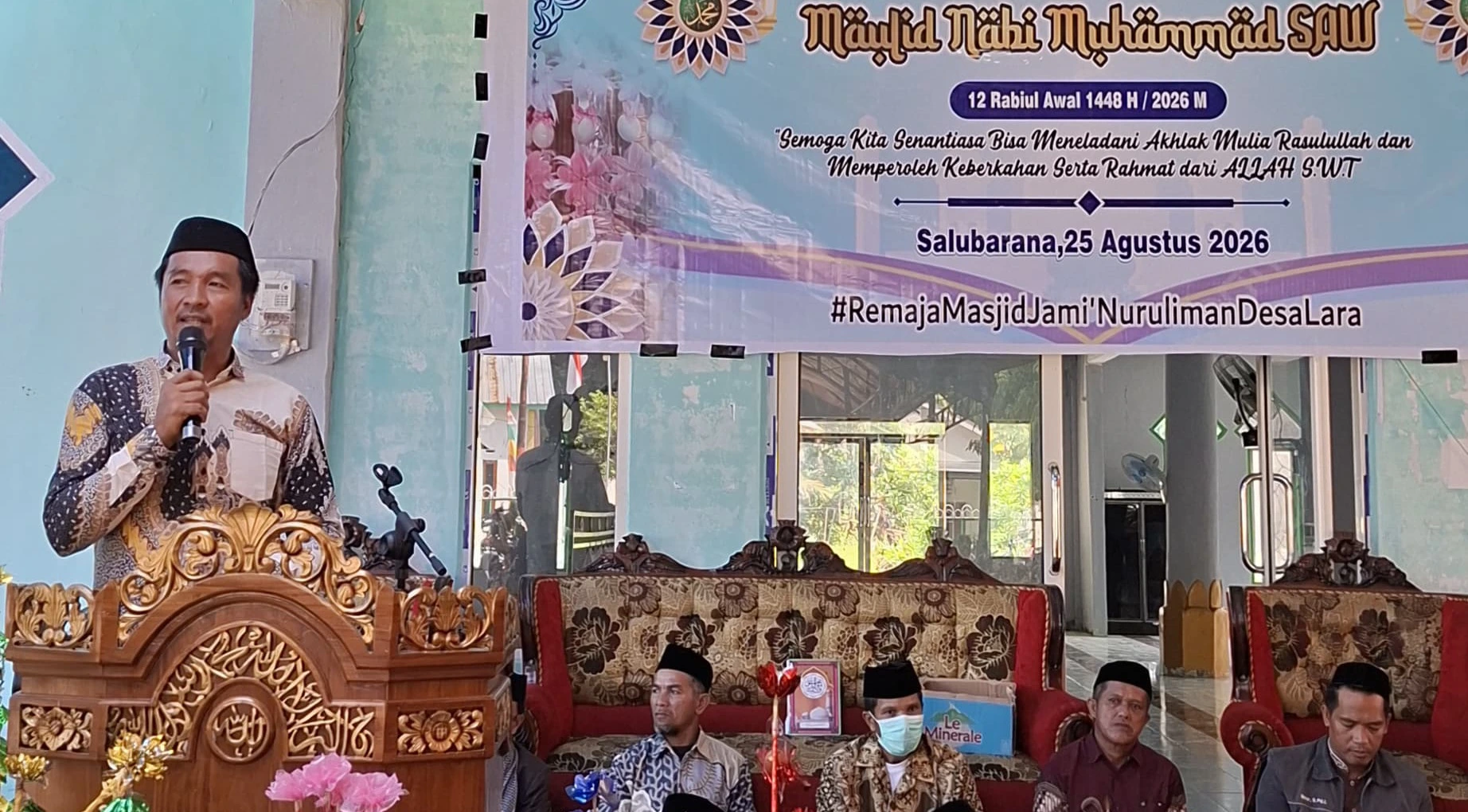 Ratusan Warga Desa Lara Mateng Padati Maulid 1448 H, Remaja Masjid Jami' Nurul Iman Hadirkan Tenda Terowongan