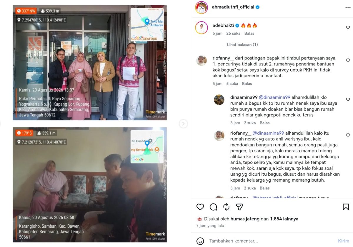 Respons Keluhan PKH via Instagram, Gubernur Jateng Terjunkan Petugas ke Rumah Warga