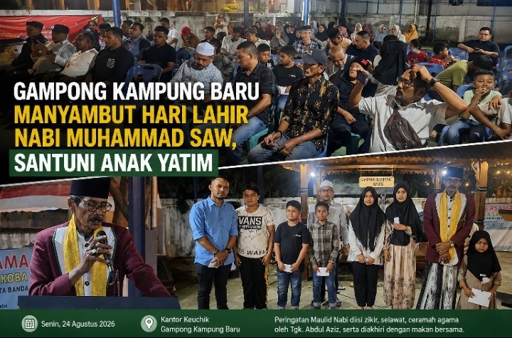 Peringatan Maulid di Gampong Kampung Baru Banda Aceh, Keuchik Sebut Kegiatan Perdana Selama Menjabat