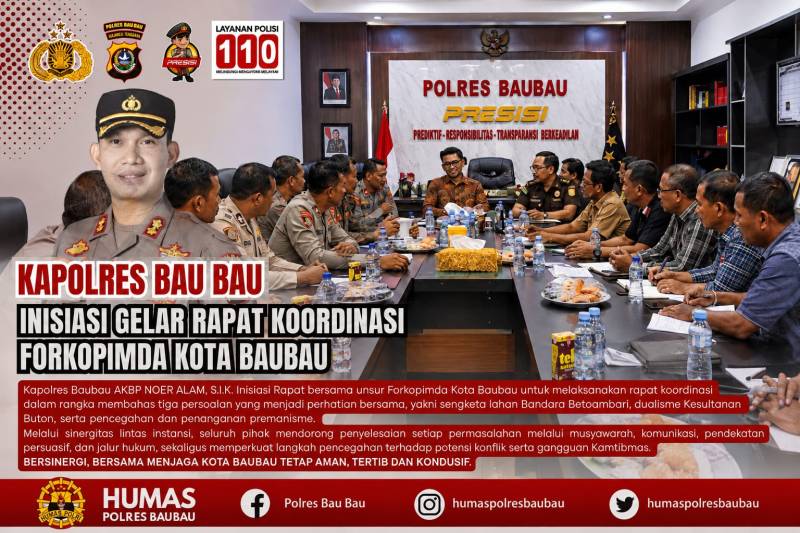 Kapolres Baubau Panggil Forkopimda Bahas Sengketa Lahan Bandara Betoambari hingga Dualisme Kesultanan Buton