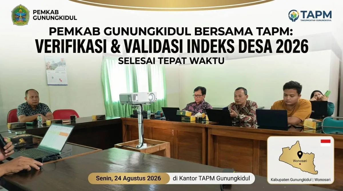 Verifikasi Indeks Desa 2026 Gunungkidul Tuntas, 144 Kalurahan Lolos Tahap Provinsi