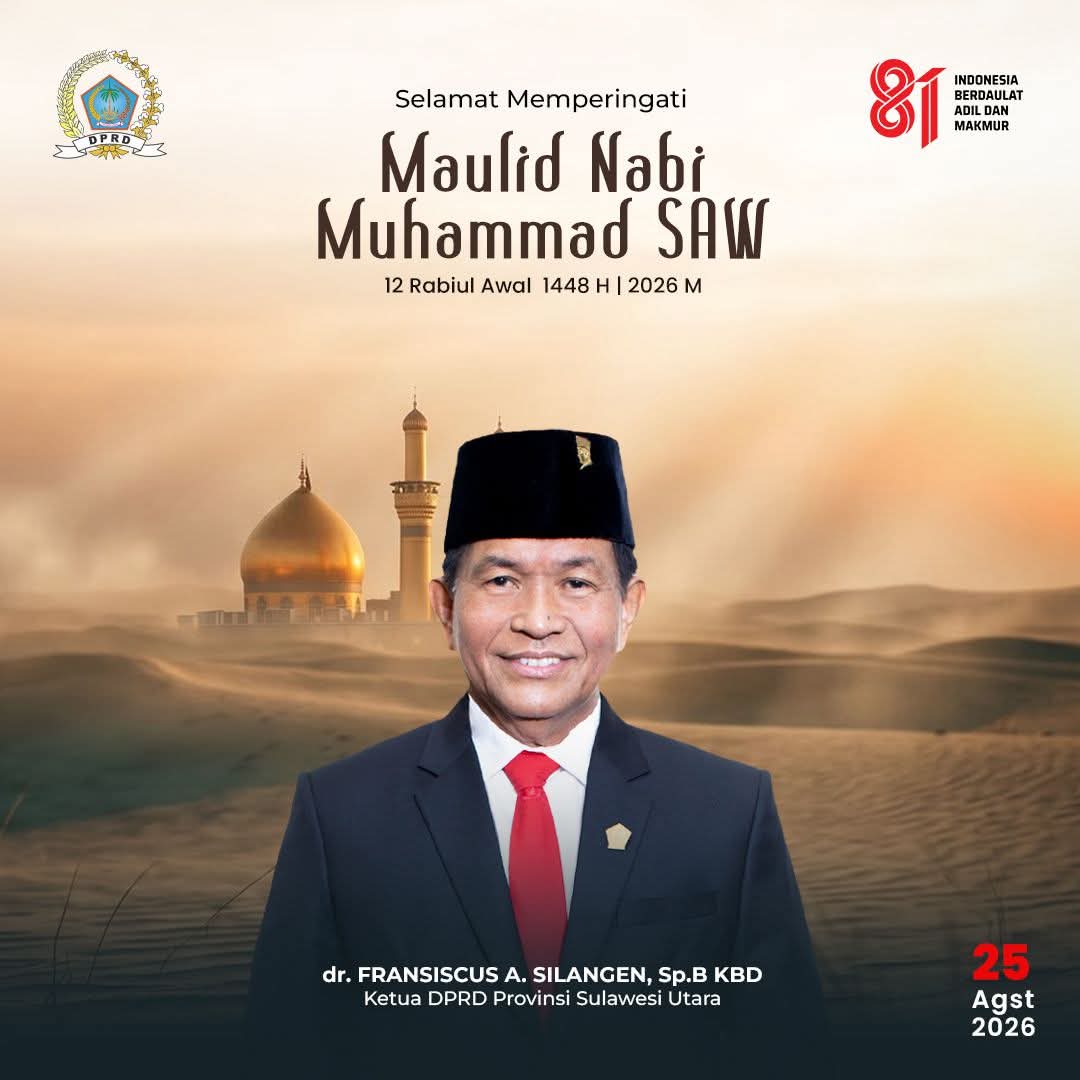 Ketua DPRD Sulut Andi Silangen Ajak Warga Teladani Akhlak Nabi Muhammad SAW di Hari Maulid 1448 H