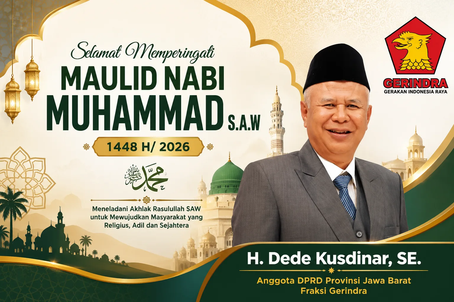 Peringati Maulid Nabi 1448 H, Anggota DPRD Jabar H Dede Kusdinar Ajak Warga Teladani Akhlak Rasulullah