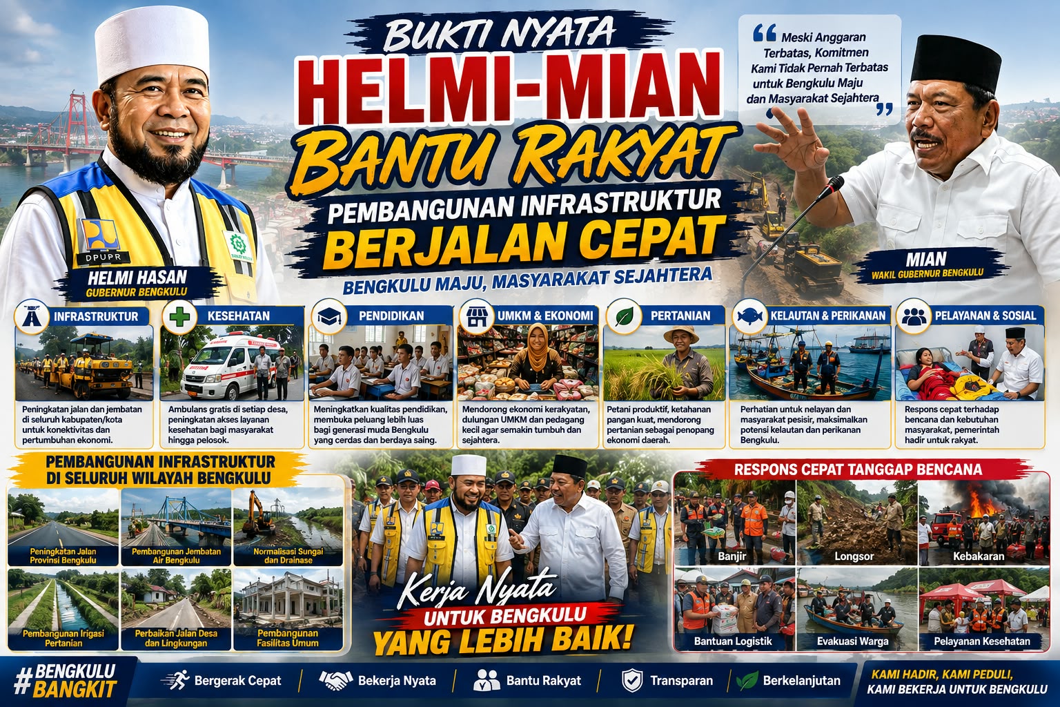 Gerak Cepat Helmi-Mian di Tengah Pemangkasan DAU, Jalan Hotmix hingga Ambulans Desa Jadi Prioritas di Bengkulu