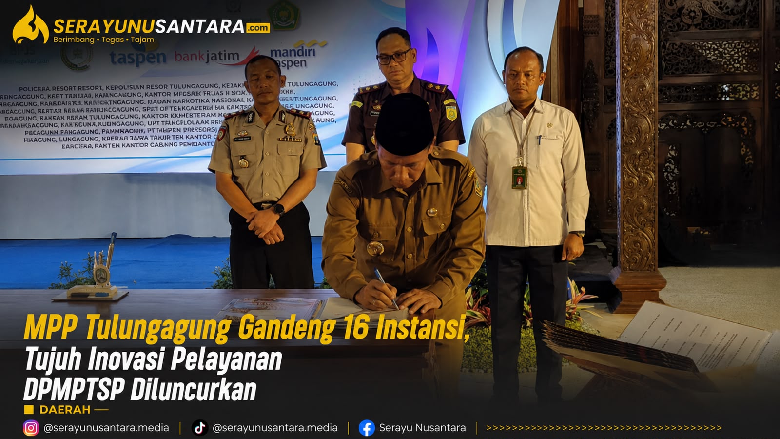 Tujuh Inovasi DPMPTSP dan 16 Instansi Mitra Resmi Dikunci, Pemkab Tulungagung Targetkan Realisasi Investasi Tembus Target