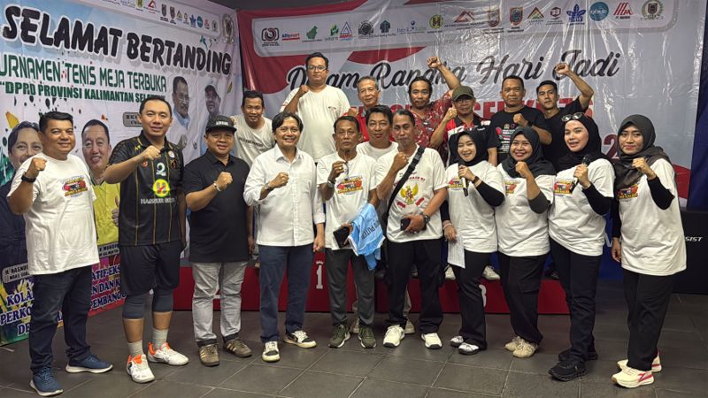 Turnamen Tenis Meja DPRD Kalsel 2026 Ditutup Wagub Hasnuryadi, Pasangan RTM Mutiara Bunda Juara Umum