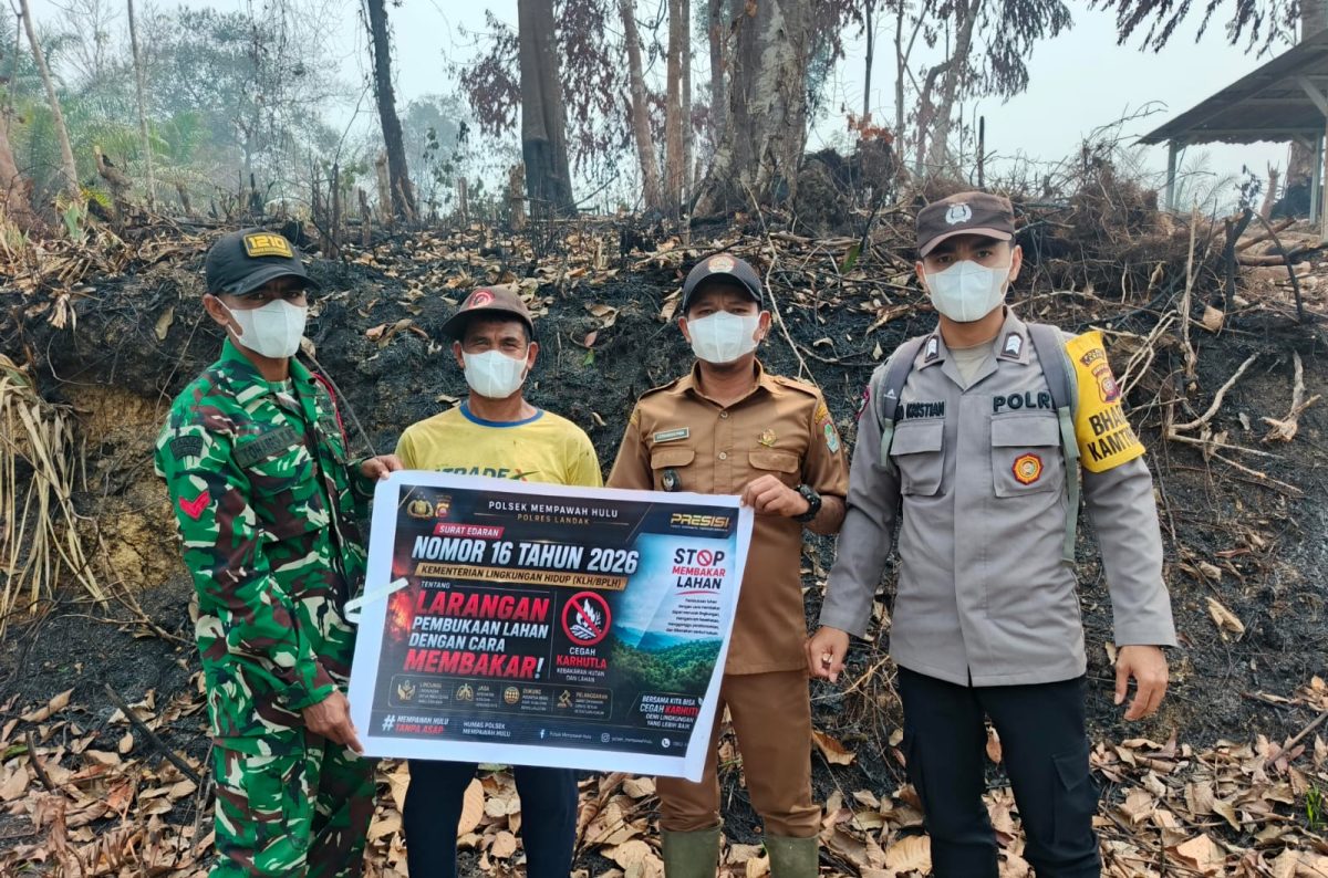 Patroli Karhutla di Landak Digencarkan, Polsubsektor Sompak Imbau Warga Tak Bakar Lahan Saat Musim Kemarau