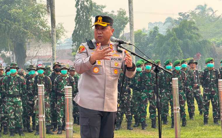 Polres Mempawah Kerahkan Tim Penegakan Hukum ke Setiap TKP Karhutla, 30 Personel Brimob BKO Dikerahkan