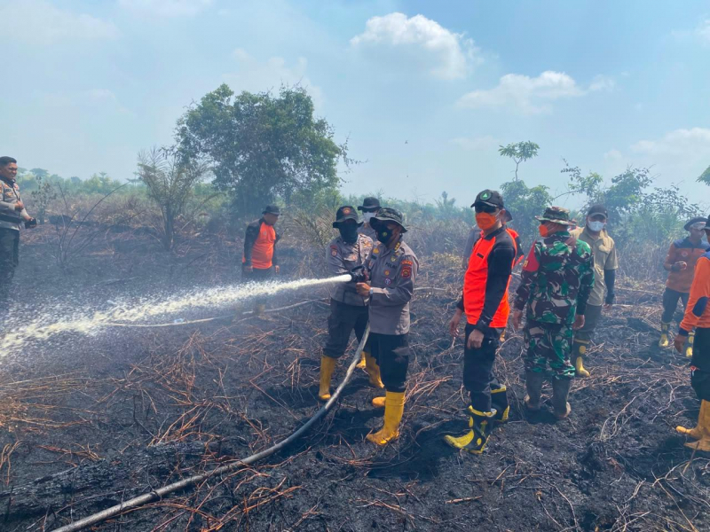 Gubernur Jambi Turun Langsung Pimpin Pemadaman Karhutla di Areal Plasma PT BKS Sarolangun, Api Dinyatakan Padam